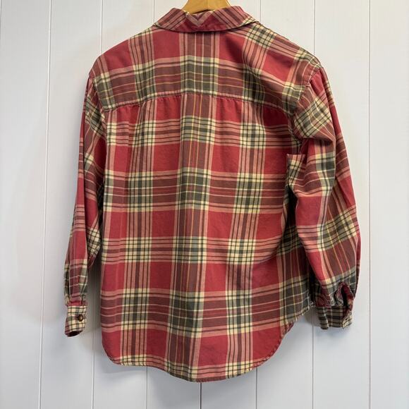 Vintage Liz Sport Women Boho Indie Western Soft Flannel Plaid Top Size S Classic - Picture 2 of 9